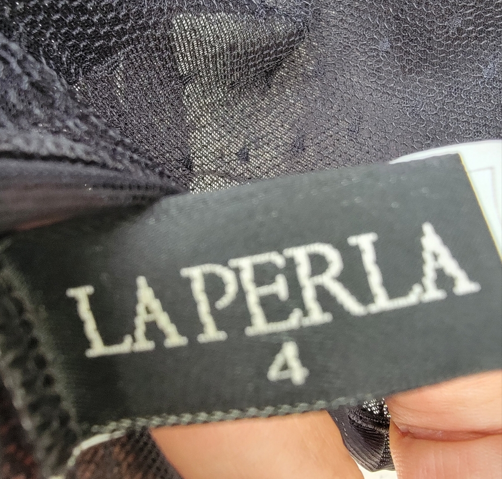 NWT La Perla Black Lace Square Neck Camisole – Size 4 (Large) luxury whimsigoth - Picture 9 of 16